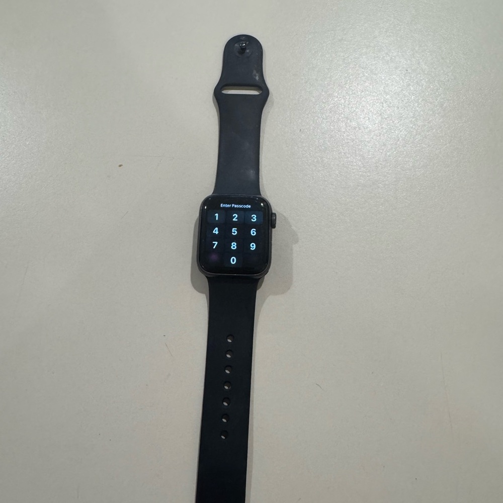 Apple Black Smartwatch with Silicone Sport Band